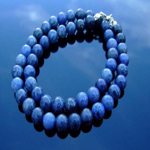 

Malachite Natural Gemstone dark blue Necklace 8mm Beaded 18inch