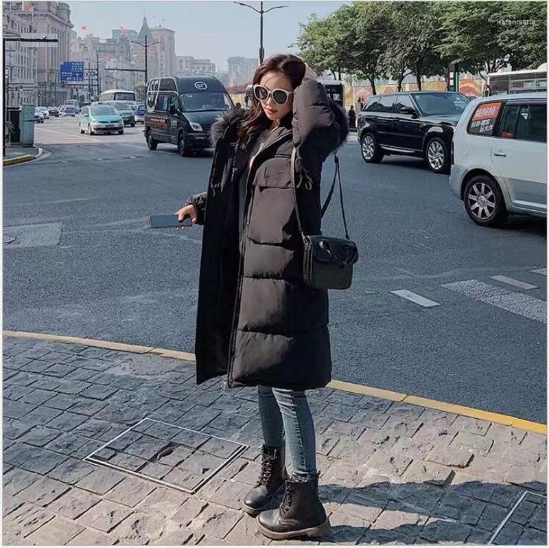 

Women's Down & Parkas DIMI Winter Jacket Women Parka With Big Fur Hooded Kare22, White