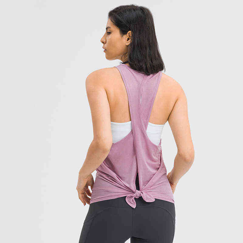 

Sexy Leaky Shoulder Back Lulumon Tops Women Tanks Cross Bandage Blouse Loose Breathable Sports Fitness Yoga Vest, Extra shipping cost