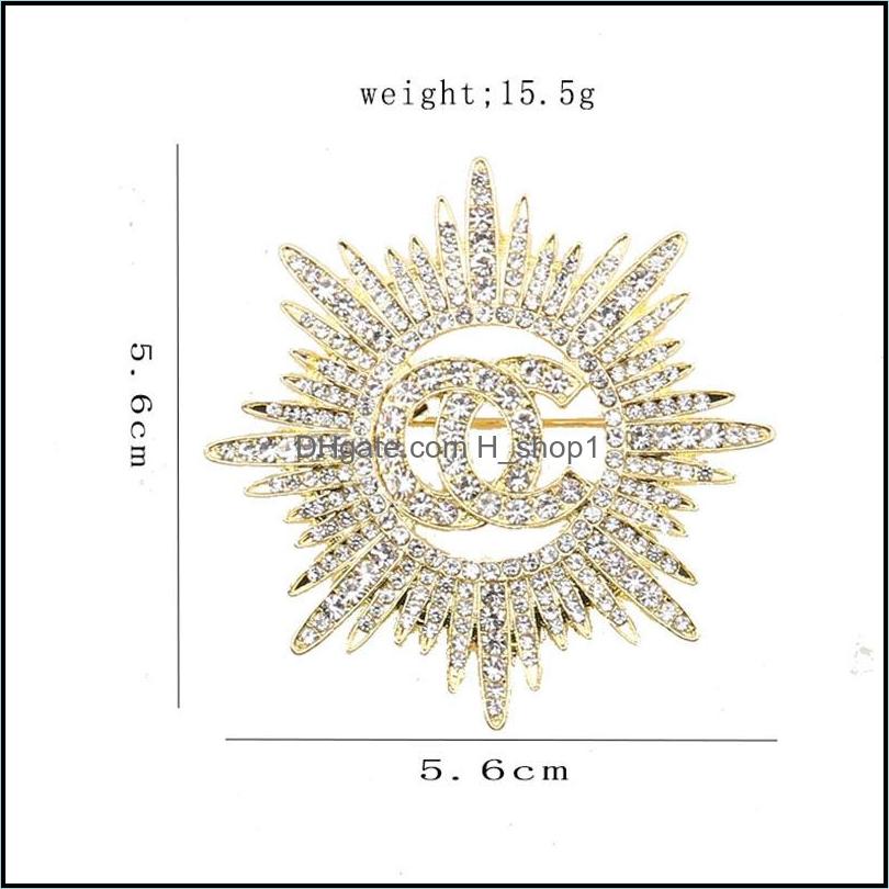 

Pins Brooches Jewelry Luxury Brand Designer Letter Pins Sweet Women Gold Sier Crysatl Pearl Rhinestone Brooch Mens Womens Suit Brought Pin