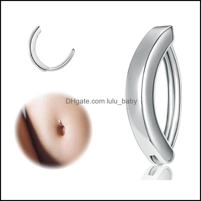 Body Arts Tattoos Art Health Beauty 14G Simple Stainless Steel Belly Button Ring Bright Piercing Navel Barbell For Dhk2Y