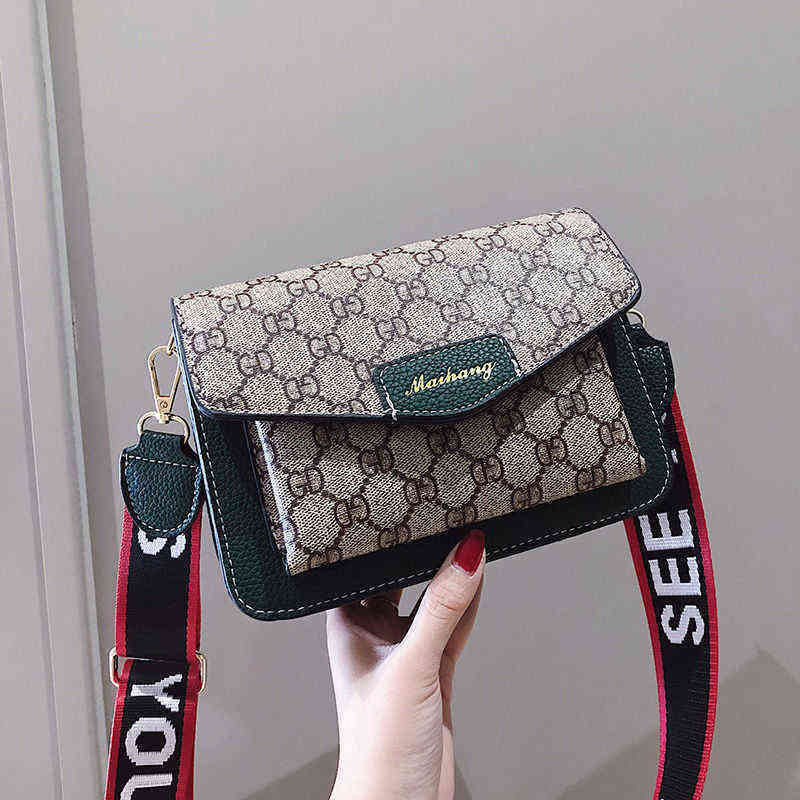 

Factory direct sale Bag Female 2022 New Net Red Same Korean Version Messenger Versatile Wide Strap Single Shoulder Women's Bag Fashion Small, -1 coffee