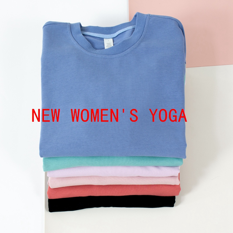 

Yoga Wear Perfectly Oversized T-shirt Autumn Women's Sweatshirt Sports Round Neck Long Sleeve Casual Loose, 005