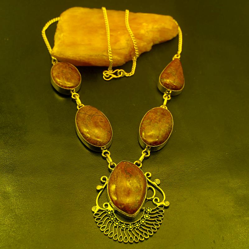 

Chains Hermosa Fashion Jewelry Natural GreenUnakite Silver Color Chain Necklace 20 Inch A358