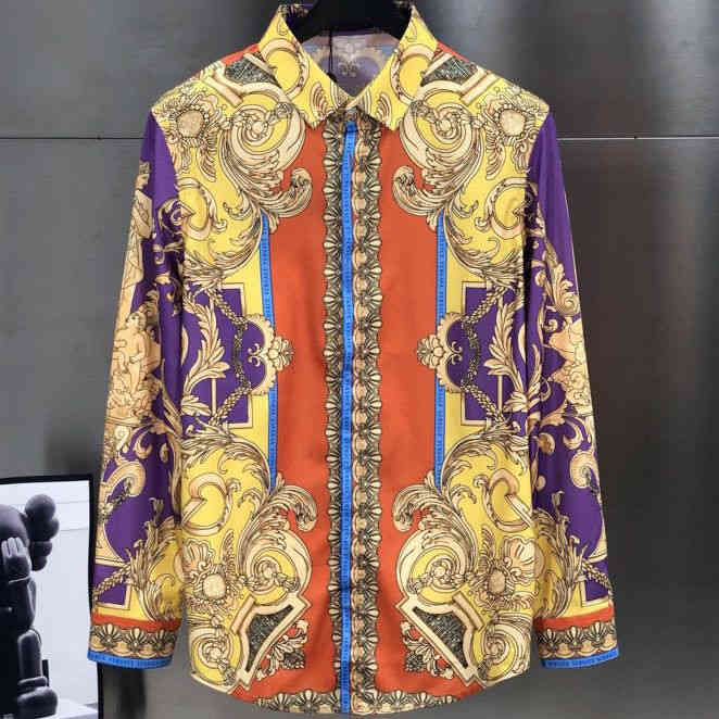 

Medusa Shirt High-end Retro 3d Pattern Printing Button Up Men Fashion Designer Long Sleeved Shirts, Color
