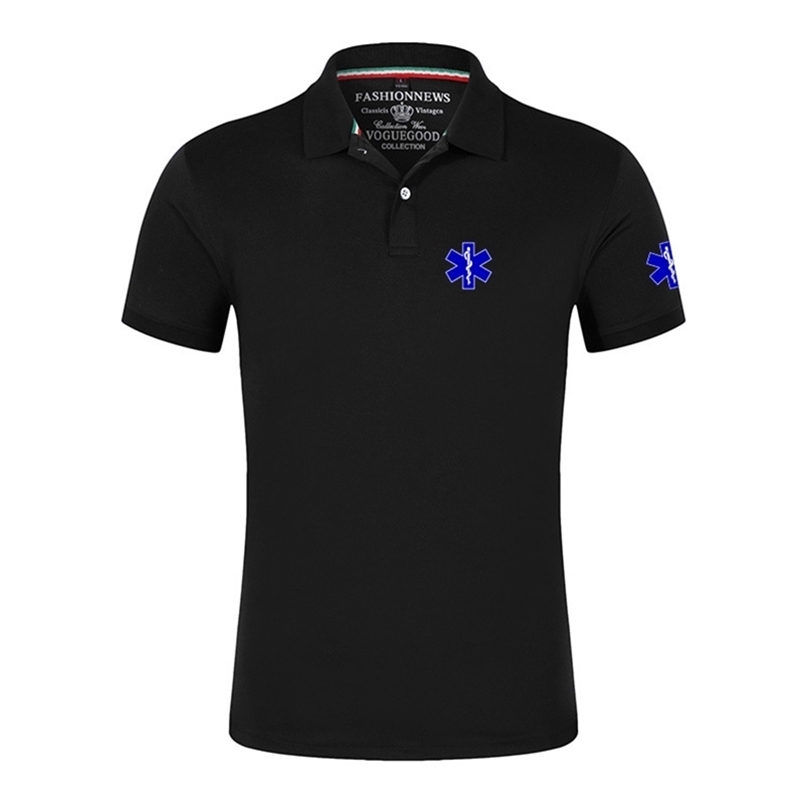 EMT Urgence Ambulance Hommes À La Mode Impression Shorts Manches Sportswears Polos Chemises Revers Vêtements De Sport Slim Tops 220606