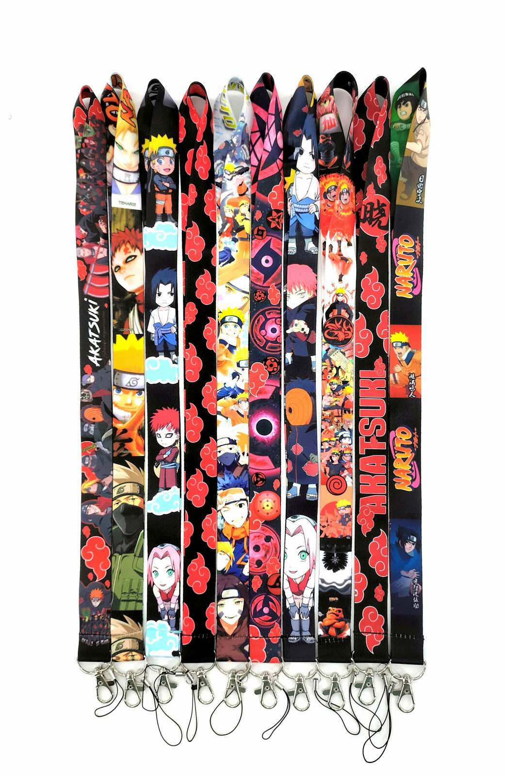 

10 Pack Naruto Cartoon Anime Lanyard Key Chain Neckband Key Camera ID Phone String Pendant Party Gift Accessories Small Wholesale