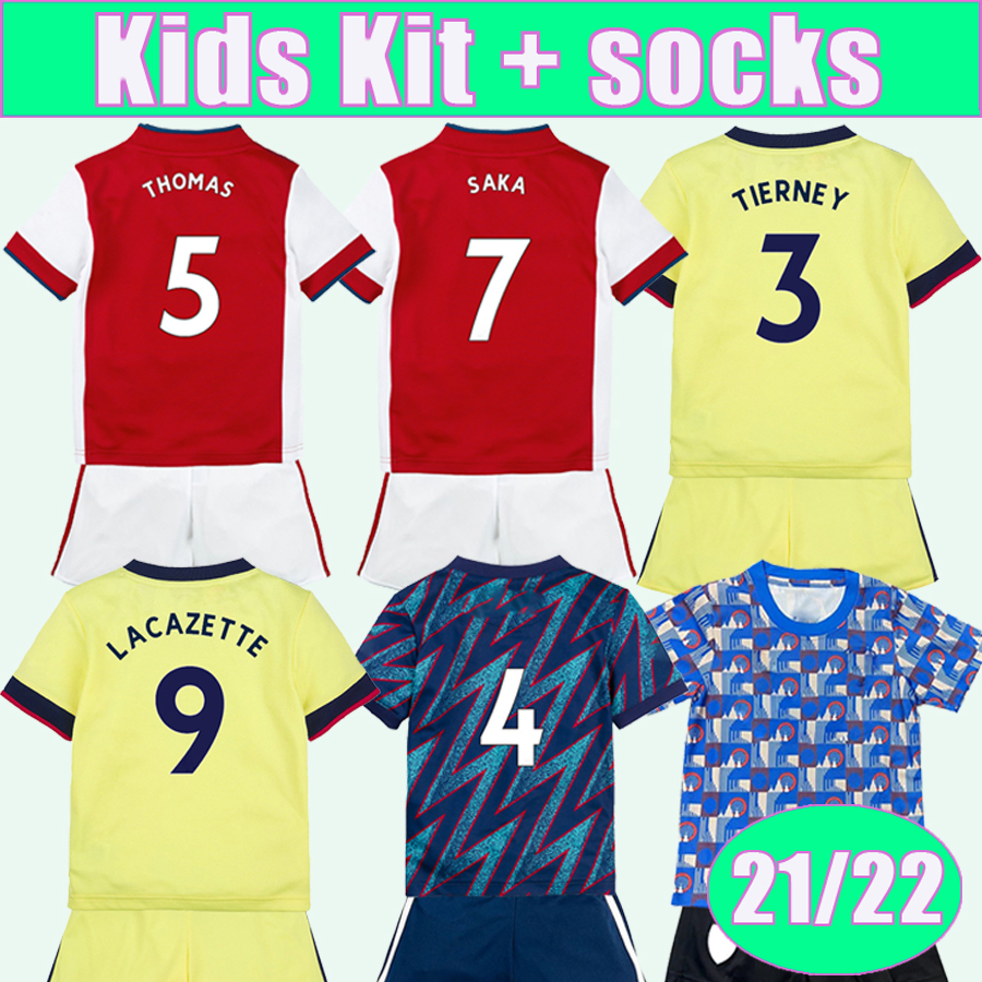

2021 2022 Kids Kit Soccer Jerseys TIERNEY PEPE WILLIAN SAKA SMITH ODEGAARD GUENDOUZI Home Away 3rd Joint Edition Football Shirts, Tz1758 21 22 home no sokcs