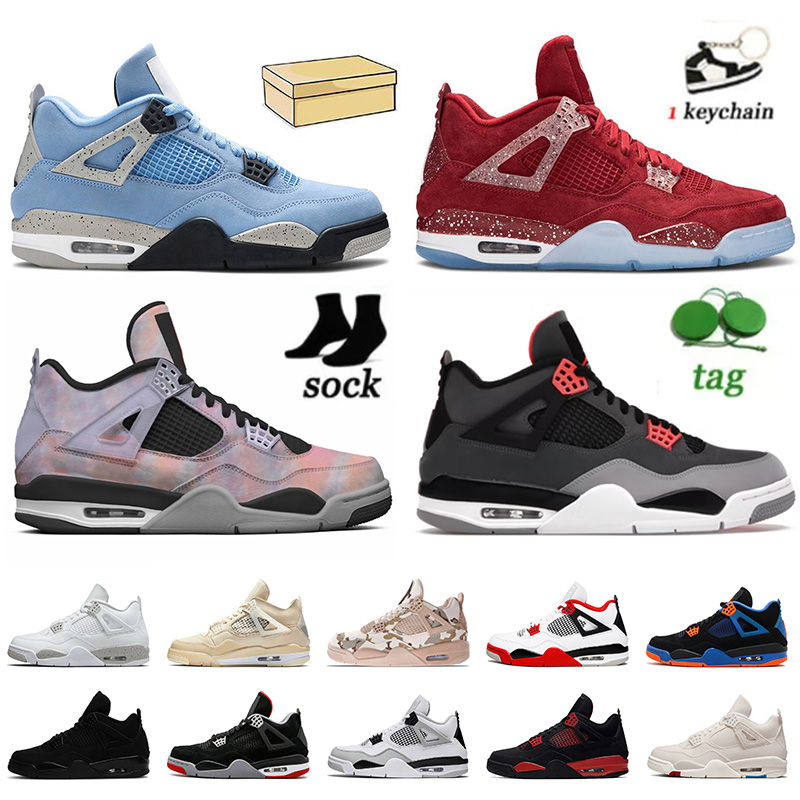 

Top Fashion Men Women 4s OG Jumpman 4 Basketball Shoes With Box Military Black Cat Fire Red Thunder White Oreo Oklahoma Canvas High Jorden Retros Sneakers Trainer, D18 pure money 40-47