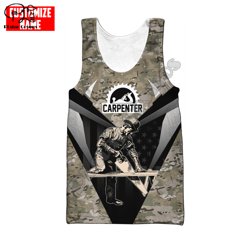 

Men' Tank Tops PLstar Cosmos Carpenter Worker 3D Printed 2022 Fashion Summer Top For Men/Women Casual Beach Vest Drop C26Men