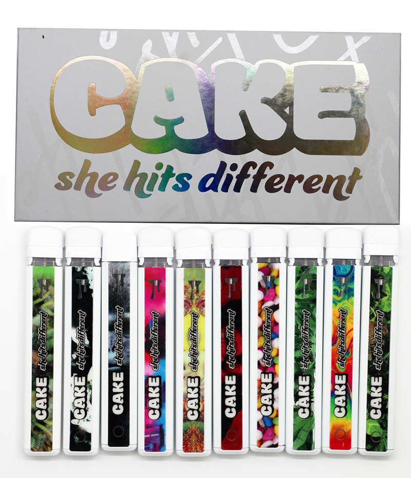 

Cake Disposable Vape Pen Rechargeable Battery Empty 1ml Pods Starter Kit Vapes Cartridges Ceramic Core 10 Style