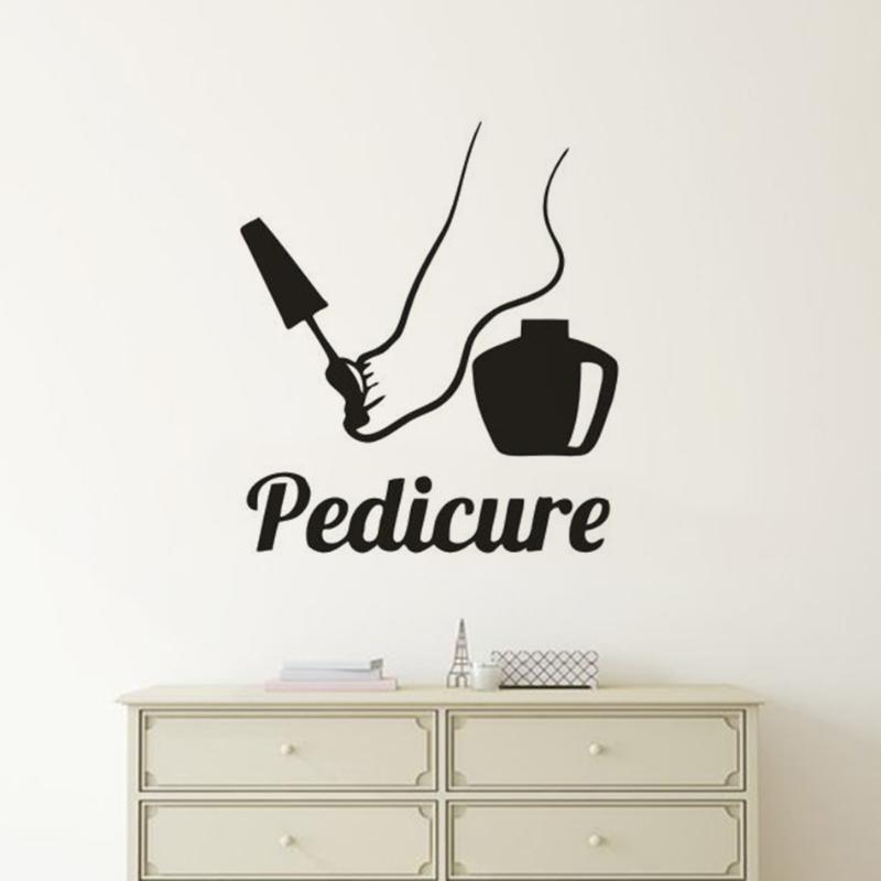 

Wall Stickers Pedicure Logo Foot Care Center Decoration Nails Polish Decal Window Sticker Nail Salon Decor AZ142