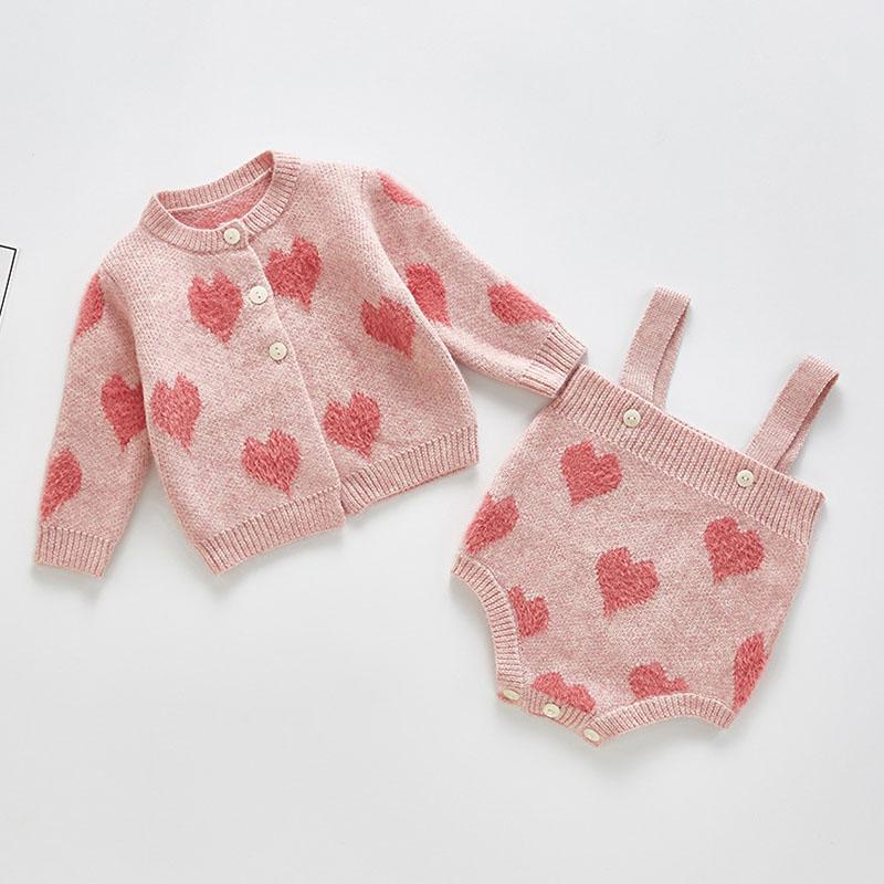 

Clothing Sets Autumn Children Girls Long Sleeve Loving Heart Coat Rompers Suit 2Pcs Winter Kids Baby Girl Clothes SetsClothing, B93s02 rompers