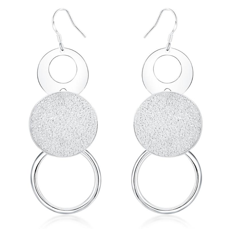 

Dangle & Chandelier Fashion 925 Sterling Silver Earrings Disc For Women Jewelry Wedding Gifts