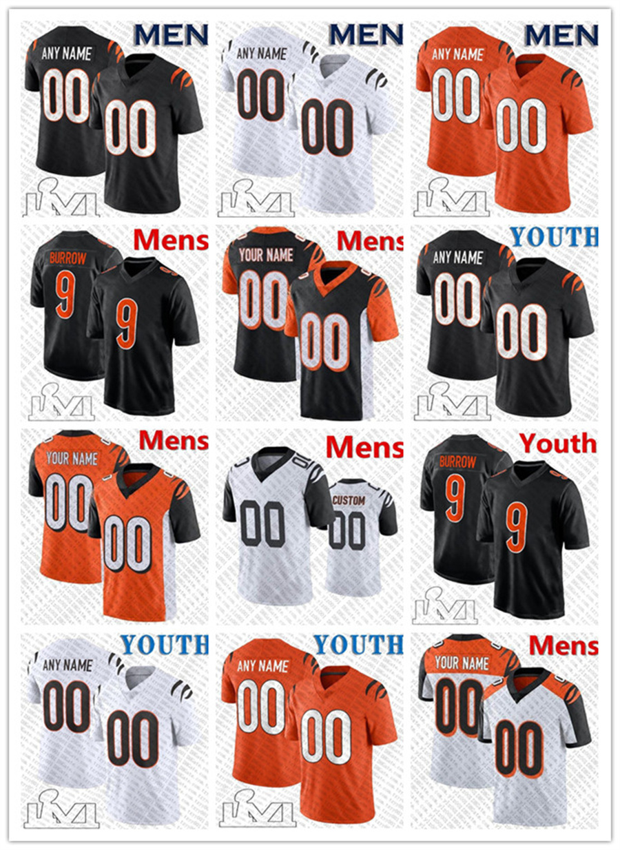 

9 Joe Burrow 1 JaMarr Chase 2 Evan McPherson Custom Football Jersey 85 Tee Higgins 28 Mixon 94 Sam Hubbard 23 Daxton Hill 91 Trey Hendrickson Tyler Boyd yellow, Colour