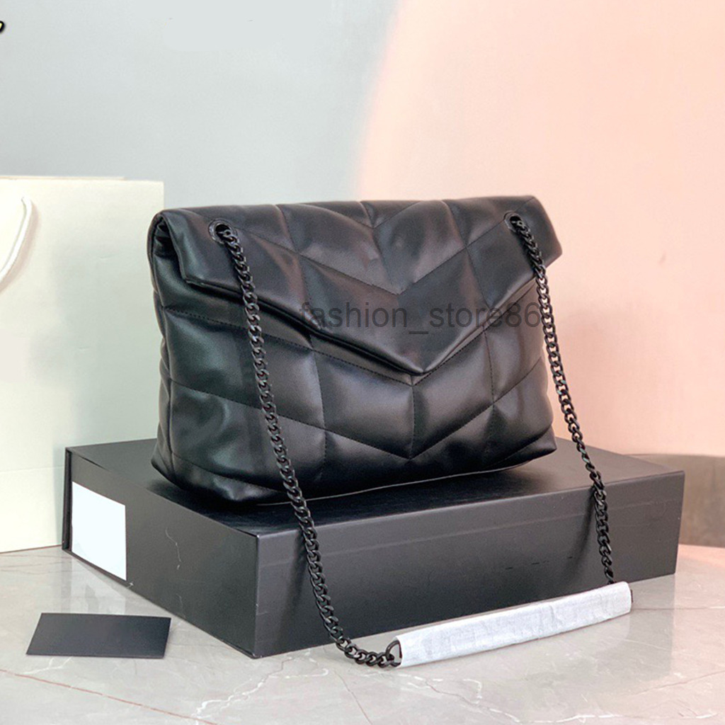 

Fashion Shoulder Bag Women Crossbody Totes Backpack LOULOU Purse Handbags Seam Leather Ladies Metal Chain Clamshell Messenger