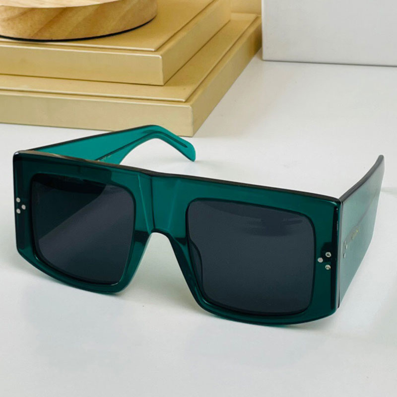 

Designer Womens Sunglasses 4S105 Ladies Fashion Classic Green Oversized Square Rivet Design Mens Sunglasses Summer Outdoor Beach UV400 Anti-UV400 With Box