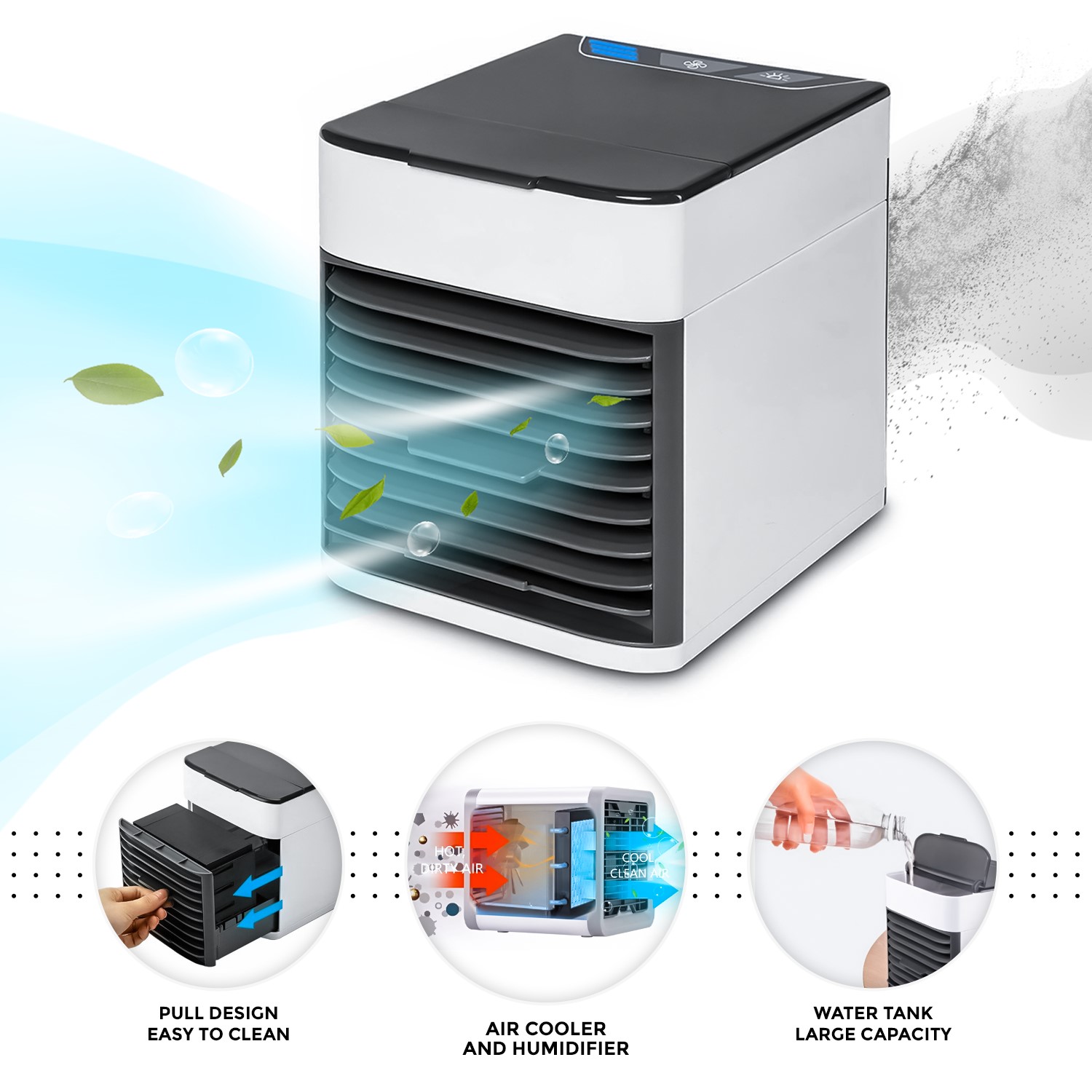 

3-in-1 Fan Cooler Mini Portable Air Cooling Water Desk Humidifier Conditioner Electric Fans