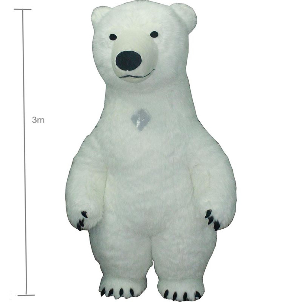 

Mascot doll costume 3m White Polar Mascot Costume for Adult Inflatable Polar Bear Costume Advertising for Fantasias Homem Customize Tall Sho, Default color