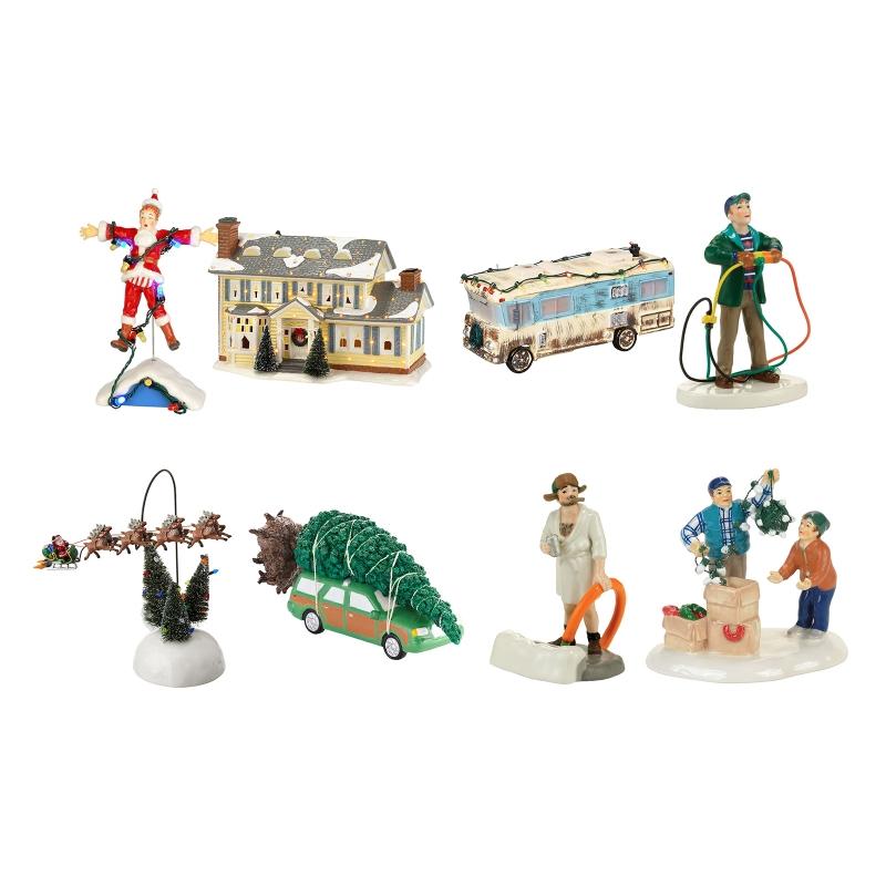 

Party Decoration D55F Christmas Vacation Village Holiday House Lighted Building Accessory Figurine Winter Scene Decorations