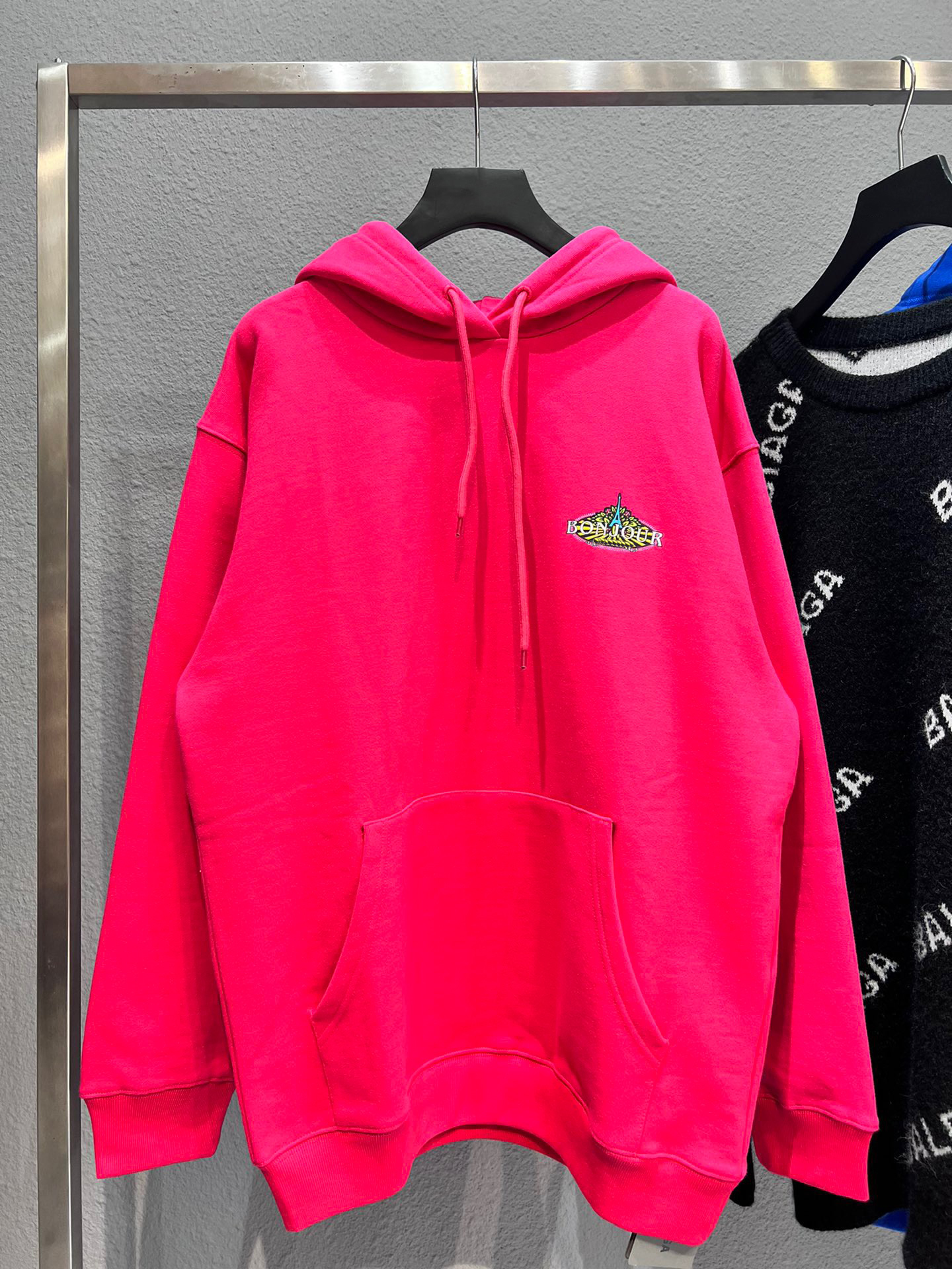 

Oversize size men's sweater suit hooded casual fashion color stripe printing Asian size high quality wild breathable long sleeve T-Shirt k585