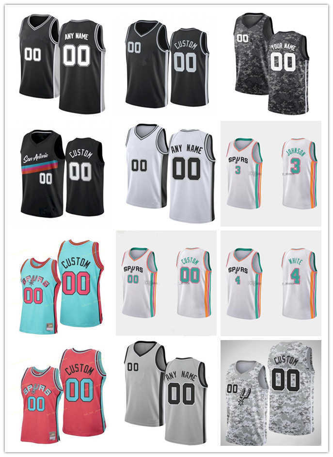 

75th Custom Men Women Youth San Antonio''Spurs''25 Jakob Poeltl 11 Joshua Primo 24 Devin Vassell 7 Bryn Forbes Basketball Jerseys, Color