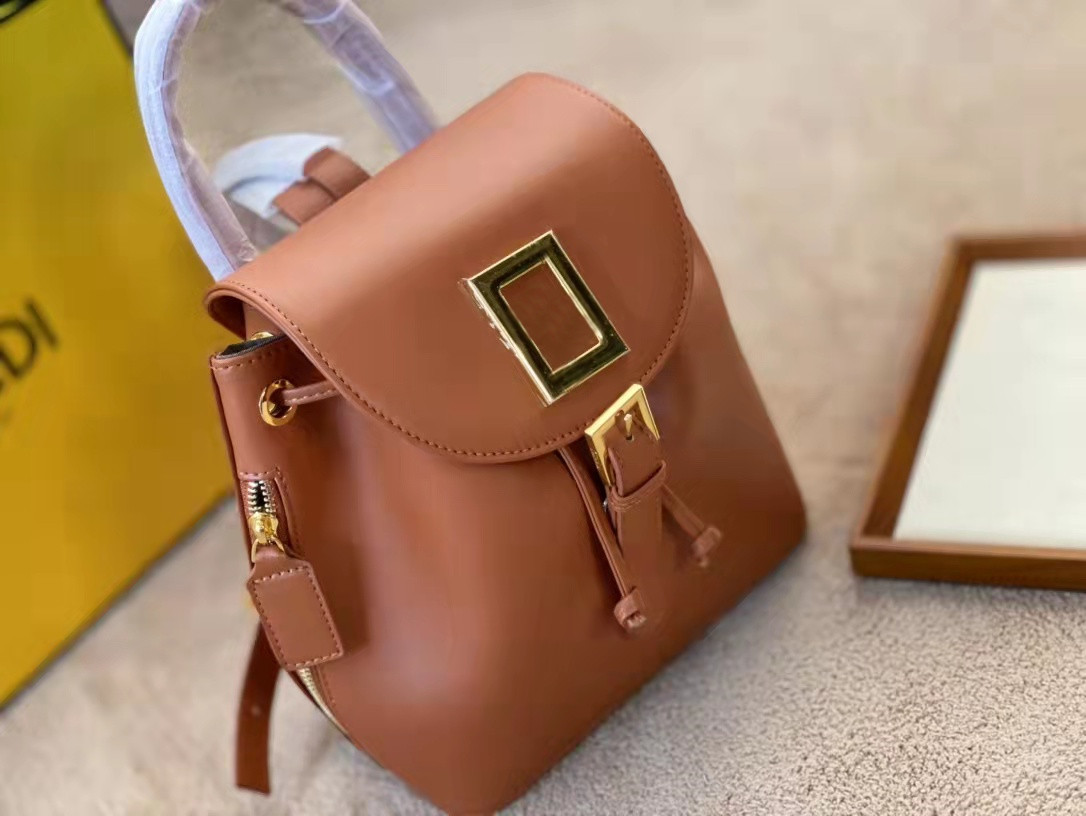 

happy_buy_bag 2022 Women's backpack shoulder bag fashion retro styleLarge capacity, excellent version Book Bag F004, Light brown