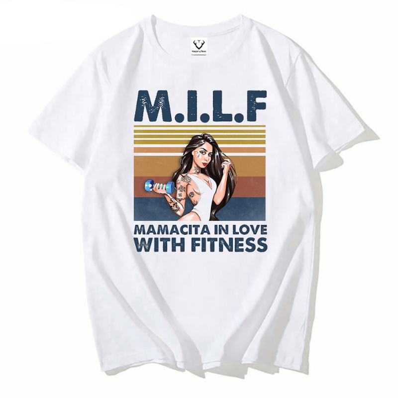 

Men' T Shirts MILF Mamacita In Love With Fitness Latina Mom Gym Lover T-Shirt Prevalent Party Hip Hop Men Tops Tees Casu, 3256