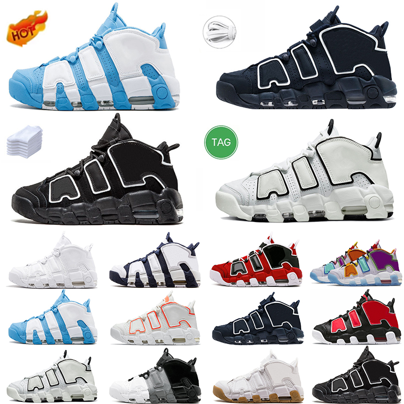 

96S More Mens Basketball Shoes UNC Black Bulls UK Wheat White Black Tri-Color Sunset Sky Blue Scottie Pippen Obsidian Knicks women men Trainers Sneakers, Pay for box