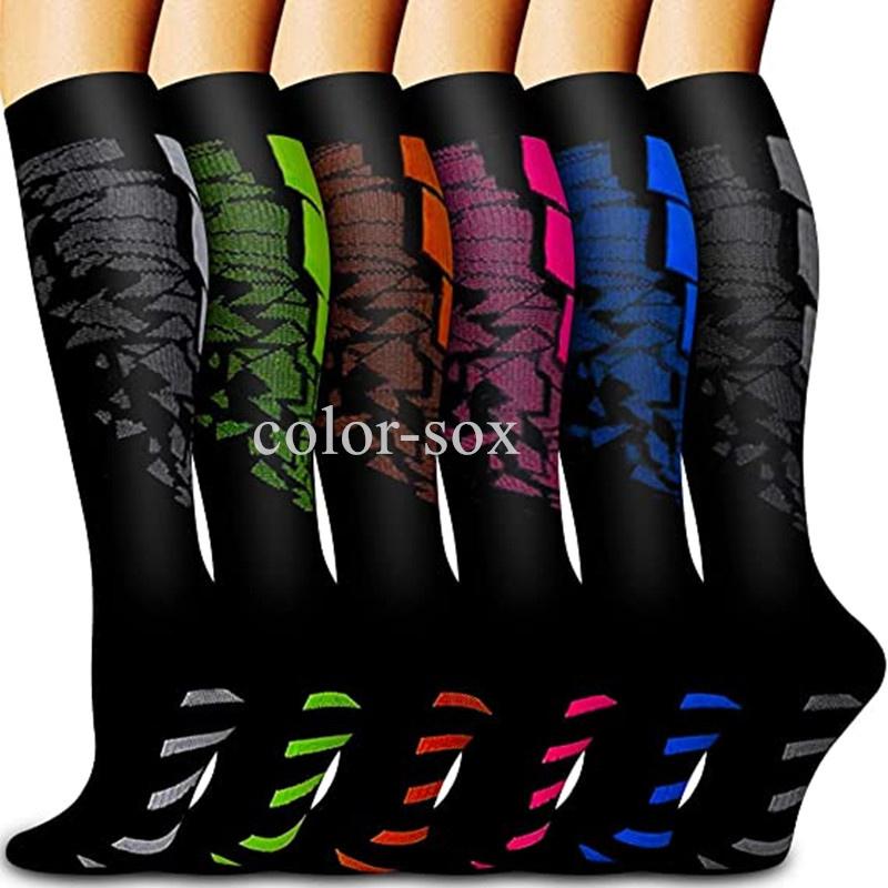 

Sports Socks Compression Running For Varicose Veins Cycling Travel Outdoor Men Women SocksSports, Qys001-173-green