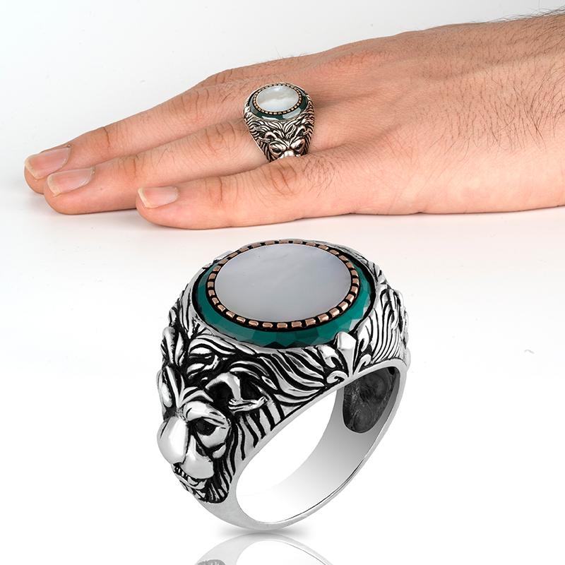 

Cluster Rings High-quality 925 Sterling Silver Pearl Stone Ring Jewelry Made In Turkey Beautifully Crafted For Men With Gift All Size Luxury