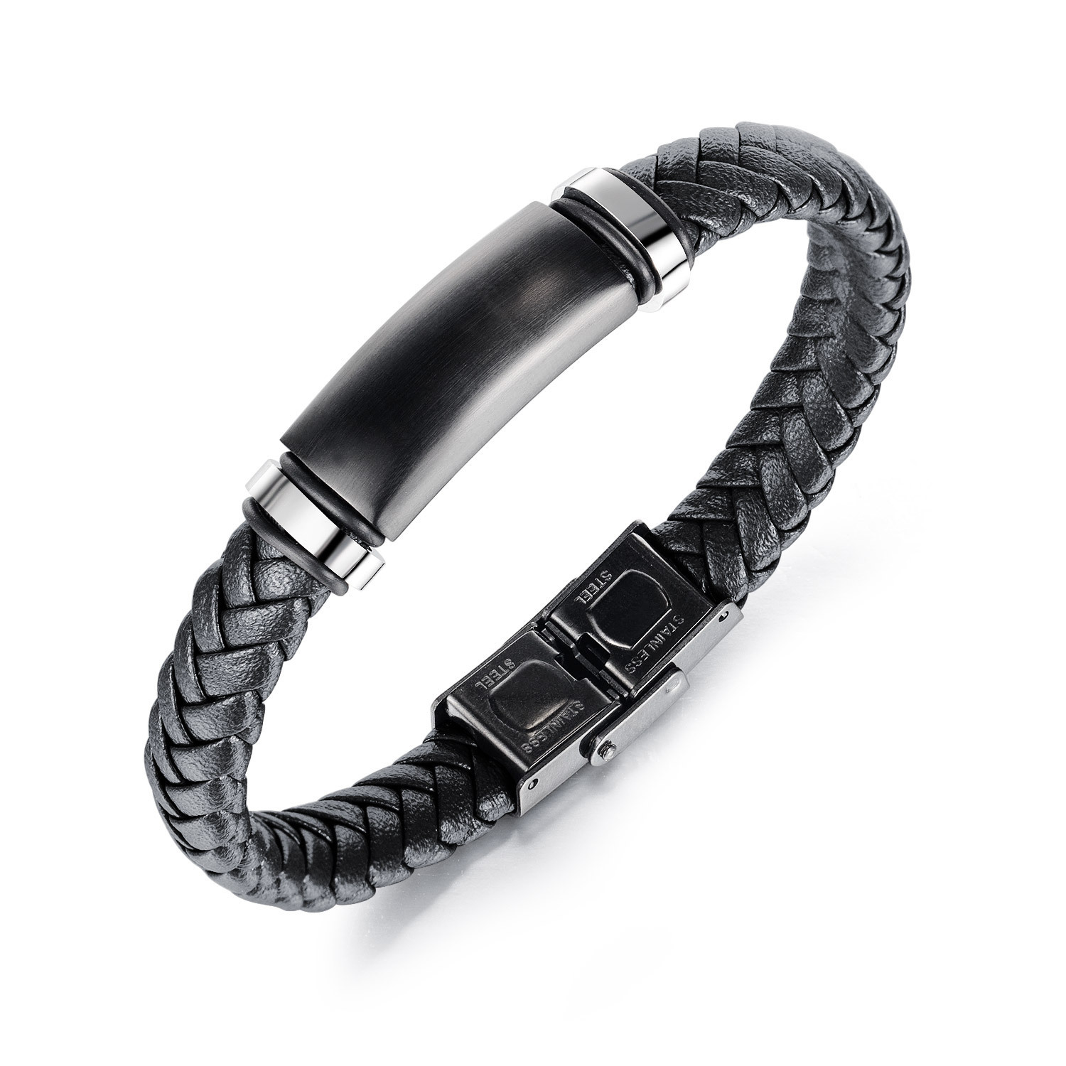 

Steel Selling Leather Rope Bracelet for Men Golden style goes with everything