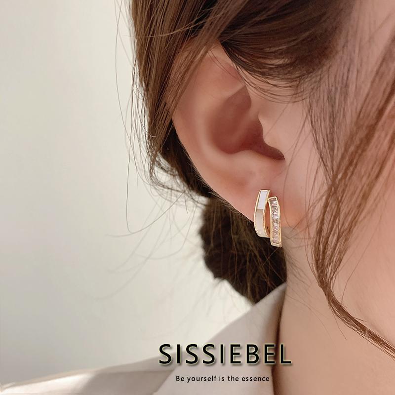 

Dangle & Chandelier Classic Korean Shell Double-Layer Earrings For Women's Girls Fashion Design Sense Jewelry Party Luxury Accessories G