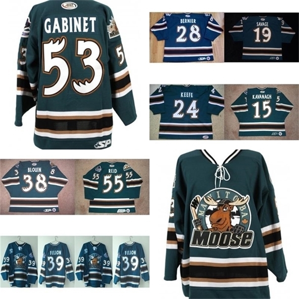 

C26 Nik1 2017 New AHL Mens Womens Kids Manitoba Moose 24 Keefe 15 Pat Kavanagh 19 Savage 100% Embroidery Custom Ice Hockey Jerseys Goalit Cut, 39 filion