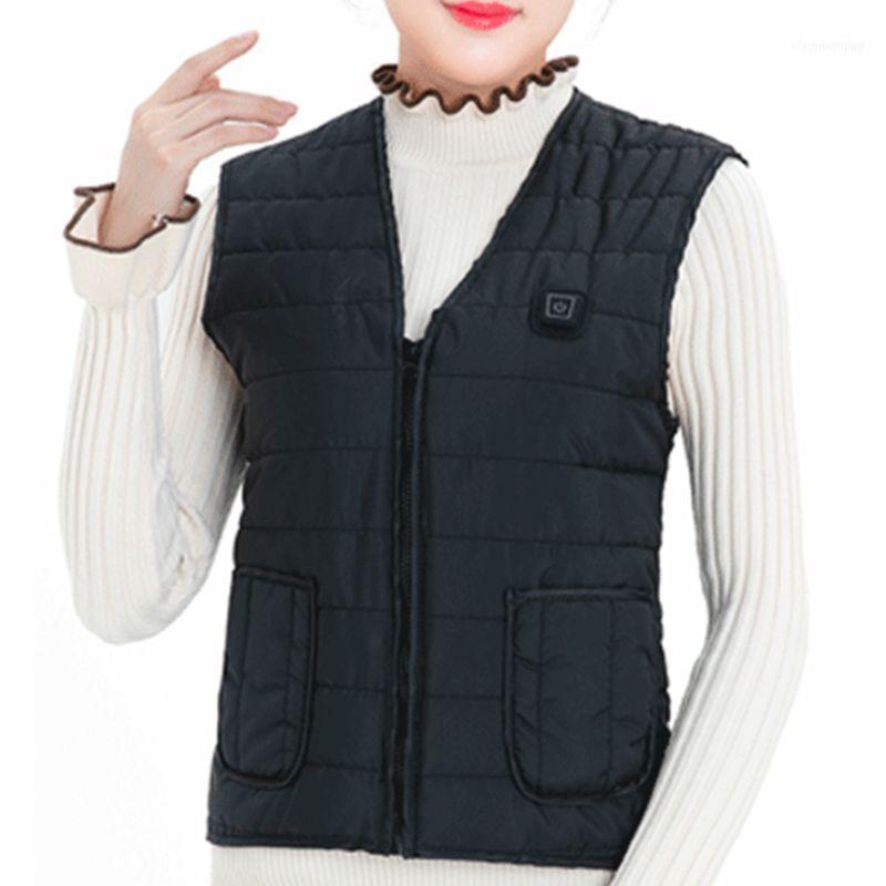 

Men Women Outdoor USB Infrared Heating Vest Thermal Winter Warm Jacket Clothing High Quality And Brand 1, Black;white
