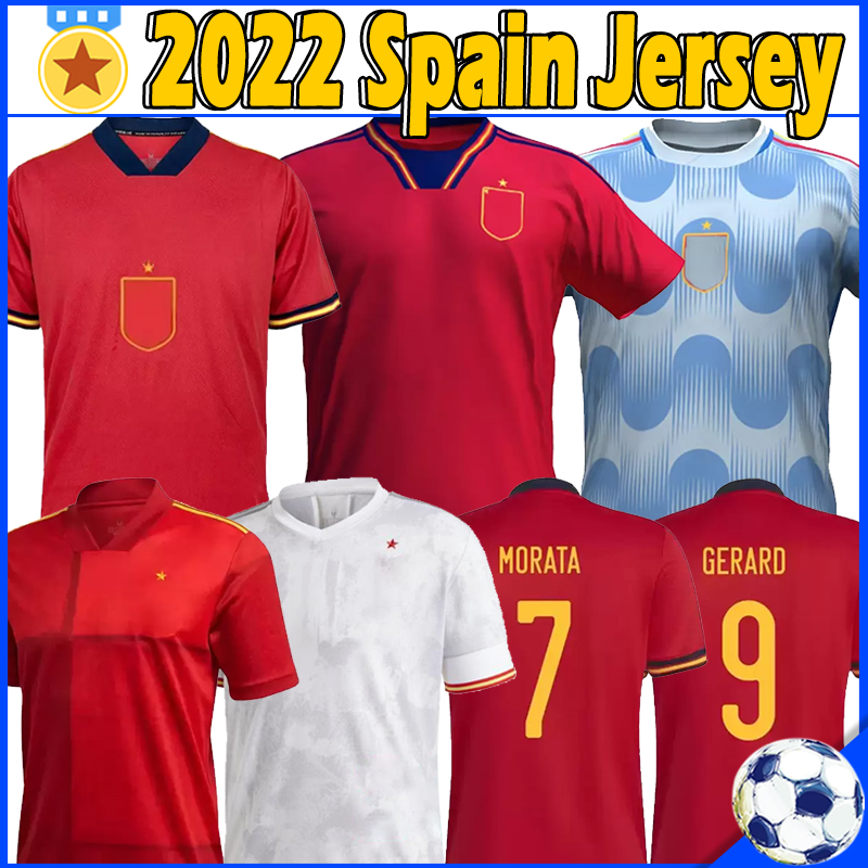 

2022 spain soccer jerseys Fans player version Uniforme de Futbol RAMOS A. INIESTA MEN KIDS Hombres Mujeres Ninos Football shirts uniforms top, 2022 home