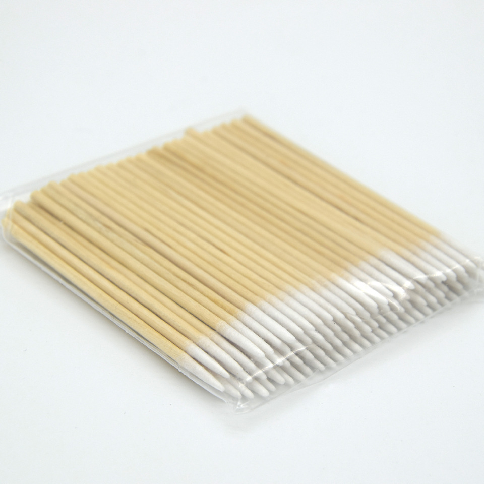 

Disposable Cotton Swab Lint Free Micro Brushes Wood Cotton Buds Swabs Ear Clean Stick Eyelash Extension Glue Removing Tool free DHL, 100pcs 1 packs
