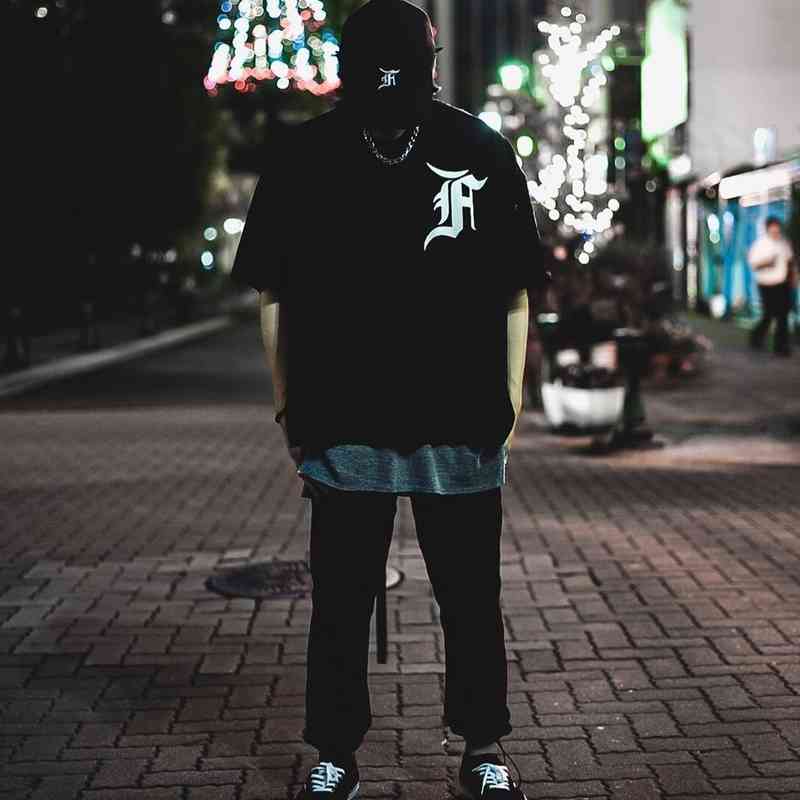 

T-shirts God Fear of fog season 5 Bieber' same embroidered badge mesh baseball clothes men' and women' Short Sleeve T-Shirt, Black