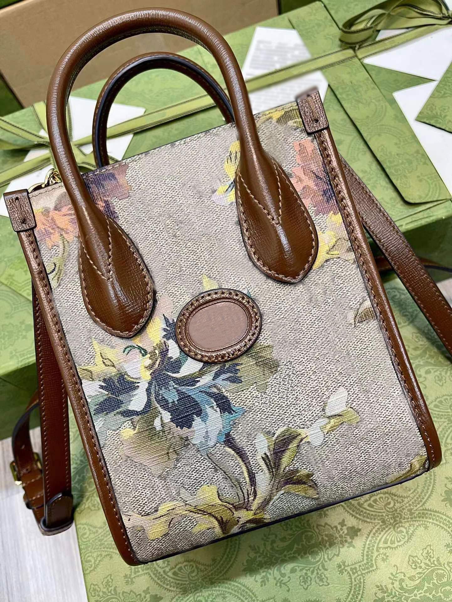 

mini tote bag with interlocking gg retro ophidia logo canvas shoulder messenger phone holder bag floral denim wallet purse carnation print, Customize