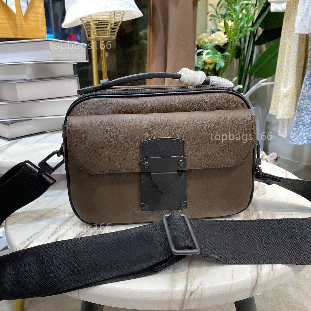 

M45863 S-Lock messenger bag Genuine Leather designer bags luxury brand shoulder bags crossbody package evening handbags wallet purse tote, Black