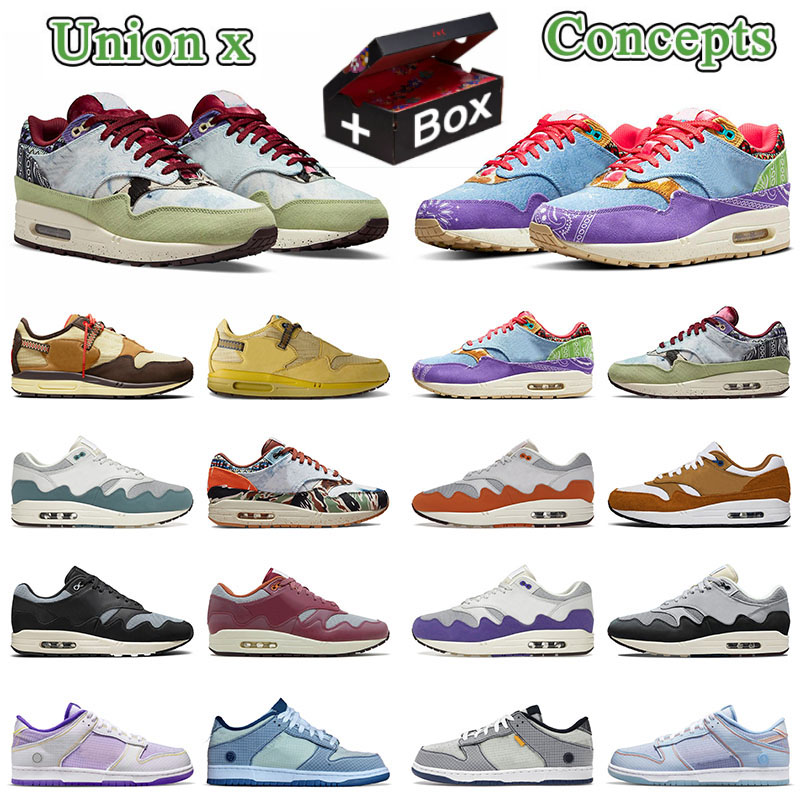 

Concepts x Union Mens Womens Running Shoes with box Big Size US12 US13 Highten Outdoor Sport Sneaker A1 Far Out Sp Mellow Heavy Court Purple Blue Sneakers Trainers 46 47, E40 40-45 patta purple