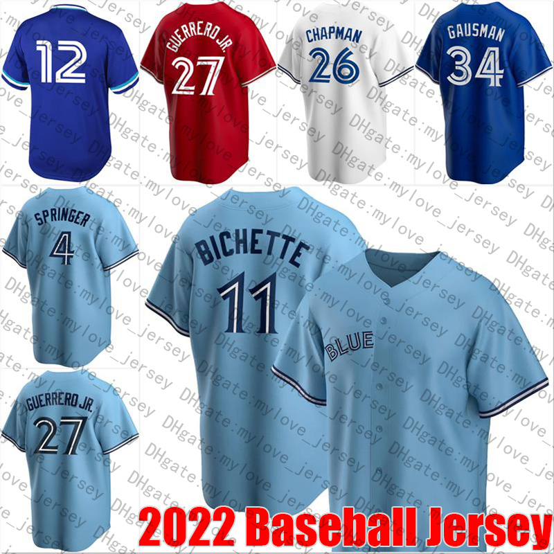 

Toronto 11 Bo Bichette Vladimir Guerrero Jr Jersey Baseball Blue George Springer Matt Chapman Santiago Espinal Jerseys Kevin Gausman Jose Berrios Raimel Tapia, Man custom jersey (ln)