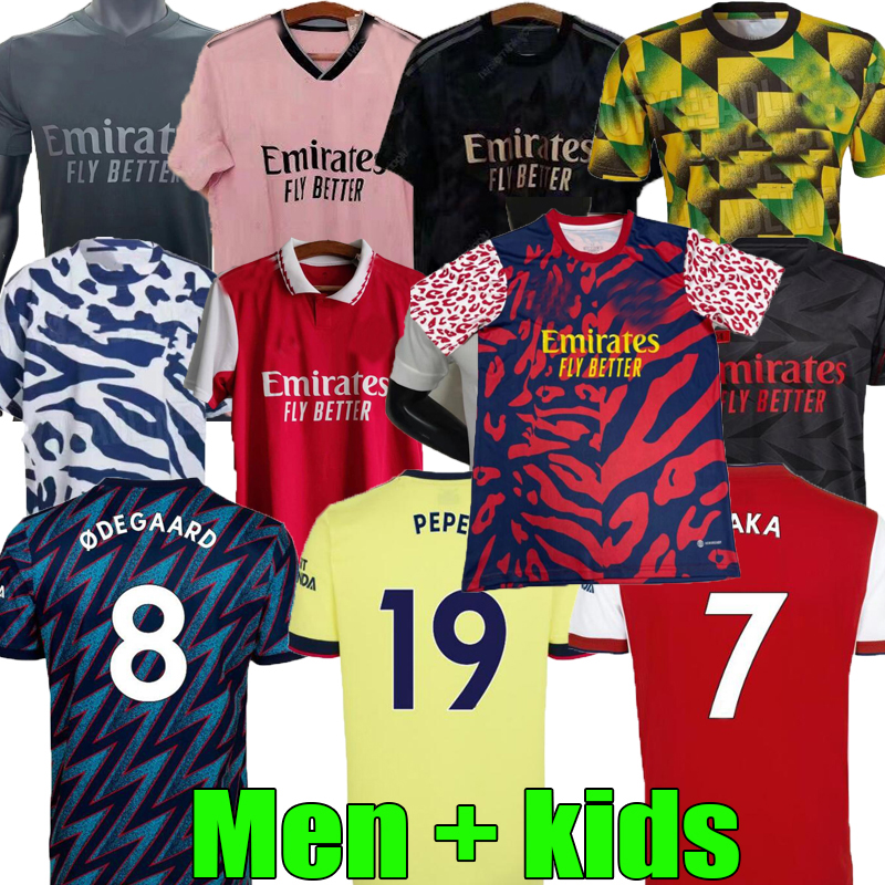

21 22 23 Arsen home away SMITH ROWE PEPE SAKA soccer jerseys ØDEGAARD THOMAS MARTINELLI TIERNEY 2021 2022 2023 Gunners no more red football shirt Men Kids kit sets, 21/22;third