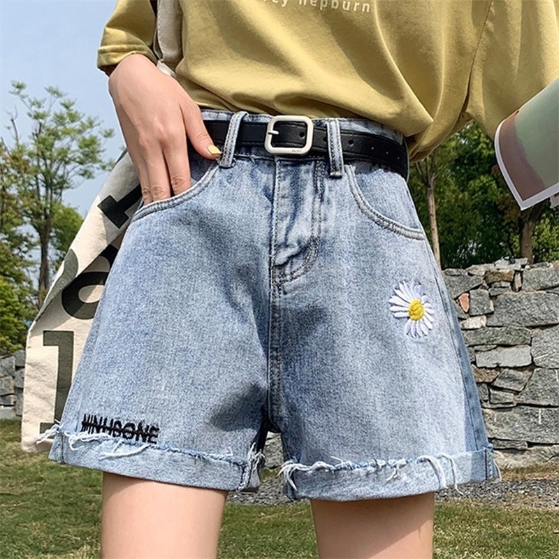 

High Waisted Jeans Mom Summer Denim Short Jeans Feminino Vintage Blue Short Boyfriend Little Daisy Korean Casual Y200822, 836