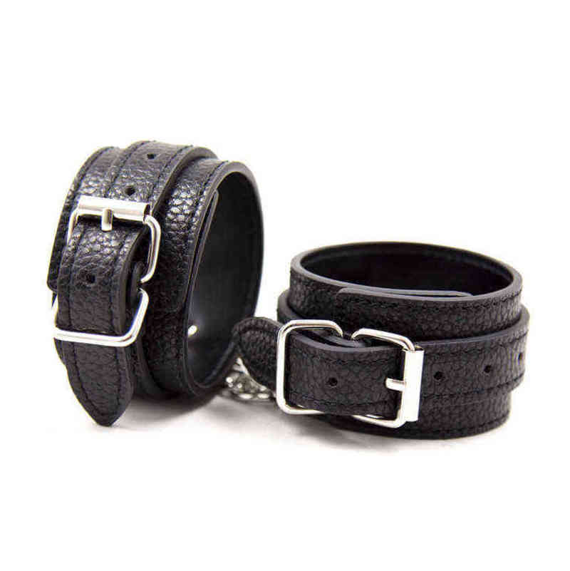 

NXY bondage Leather bound fun handcuffs loose shooting needle buckle rib tie hands iron chains hands and feet 0217