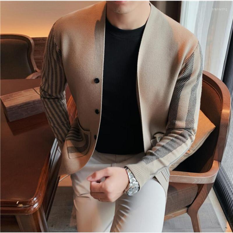 

Men' Sweaters Brand Men' Sweater Jacket Letter Knitwear Cardigan Spring Autumn Long Sleeve Slim Business Casual Sweatercoat Men Clothi, Black