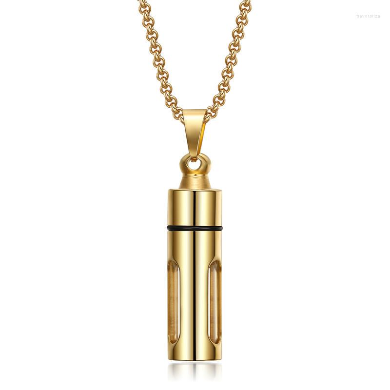 

Pendant Necklaces Stainless Steel Memorial Glass Urn Locket Hair Cremation Jewelry For MenPendant NecklacesPendant
