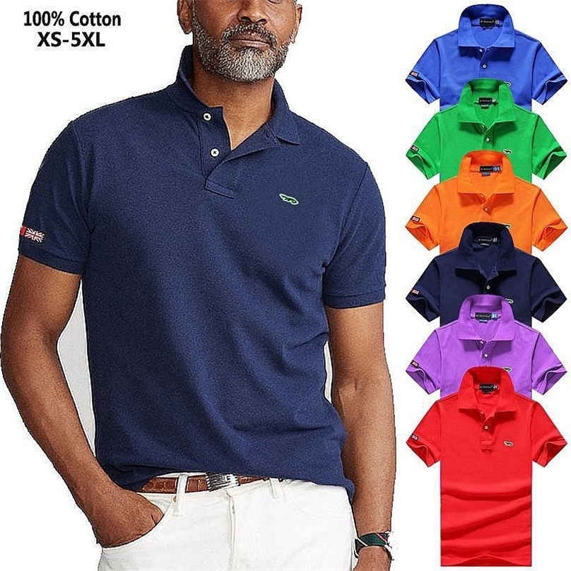 

Top Quality Summer Embroidery Design Mens Polos Shirts 100% Cotton Short Sleeve Polos Homme Casual Clothing Male Tops XS5XL 220615, Fruit green