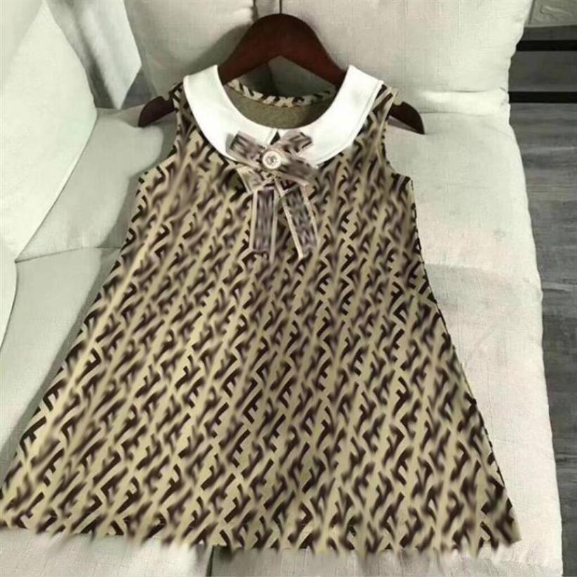 

Summer Baby Girls Sleeveless Dress Letters Printed Girl Vest Dresses Brand Clothes Kids Princess Skirts255w, As pic