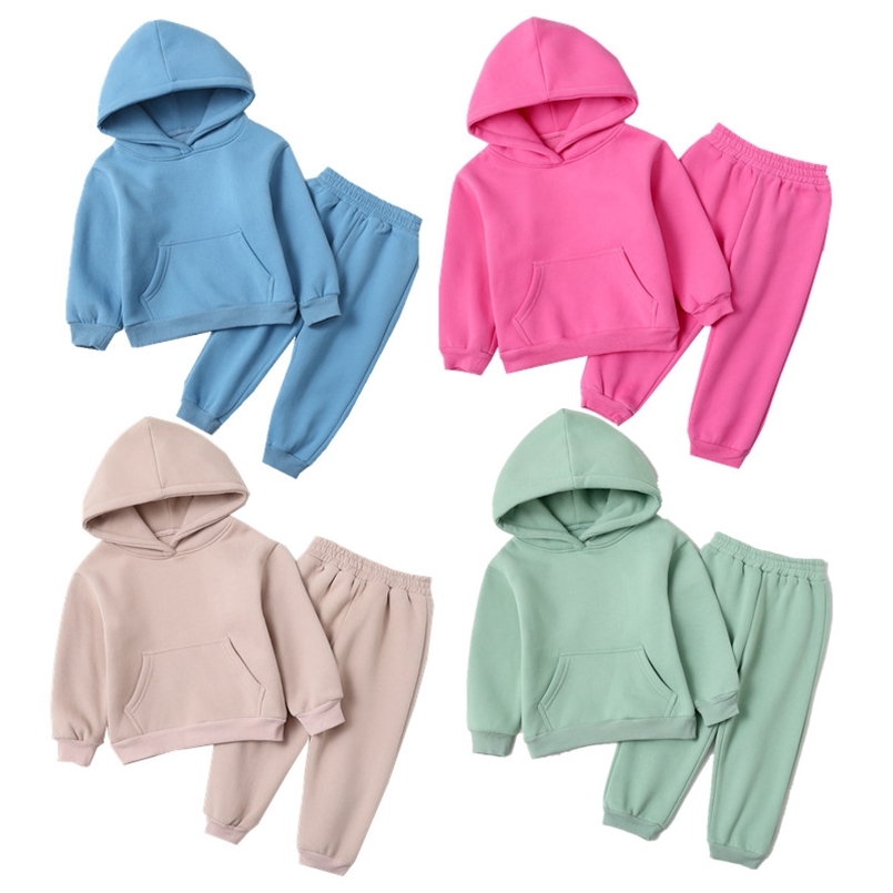 

Clothing Sets spring Autumn kids Girls Clothes Sets baby 2pcs Winter Childrens Pulloverpants For Boys Cotton Tops With Hooded Suits 220826, Pink
